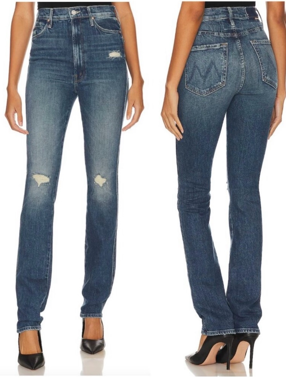 Mothers denim High-Rise dazzler double heel